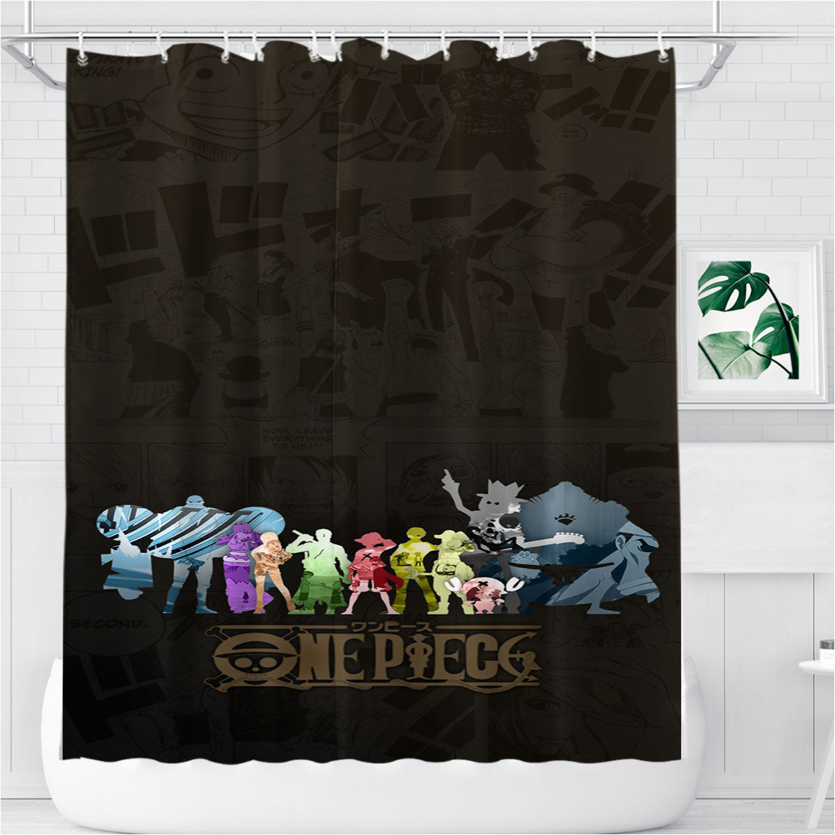 One Piece Comic Bathroom Shower Curtain Fabric Waterproof | 66 X 72 Inch