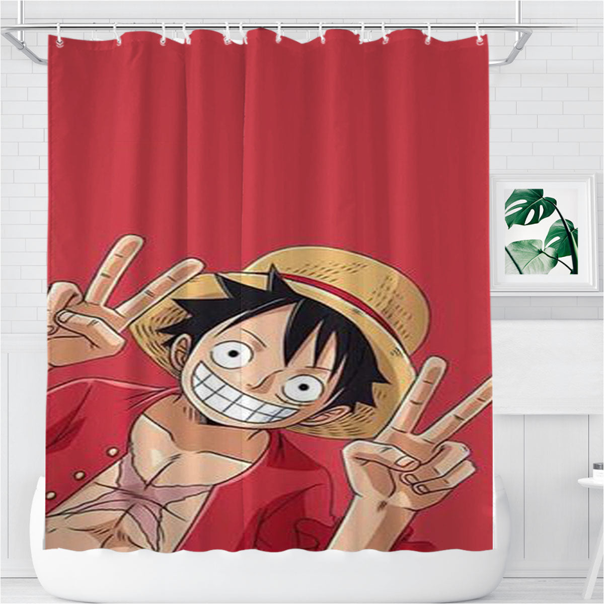 One Piece Zoro And Robin Bathroom Shower Curtain Fabric Waterproof | 66 X 72 Inch