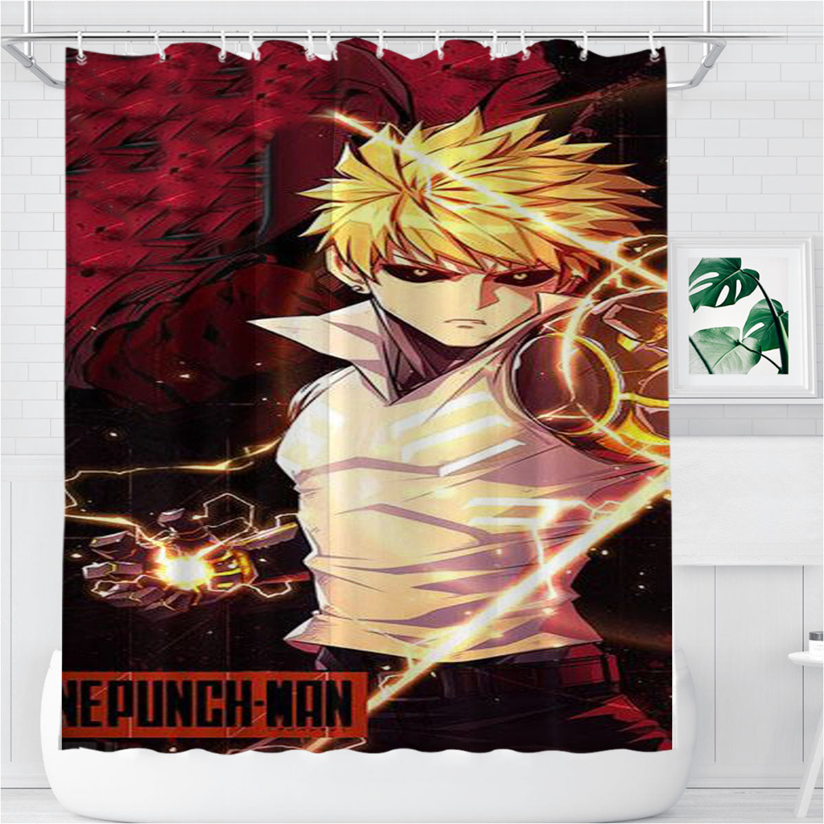 One Punch Man Bathroom Shower Curtain Fabric Waterproof | 66 X 72 Inch