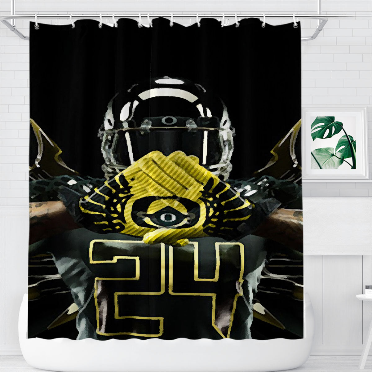 Oregon Ducks Jersey Poster Bathroom Shower Curtain Fabric Waterproof | 66 X 72 Inch