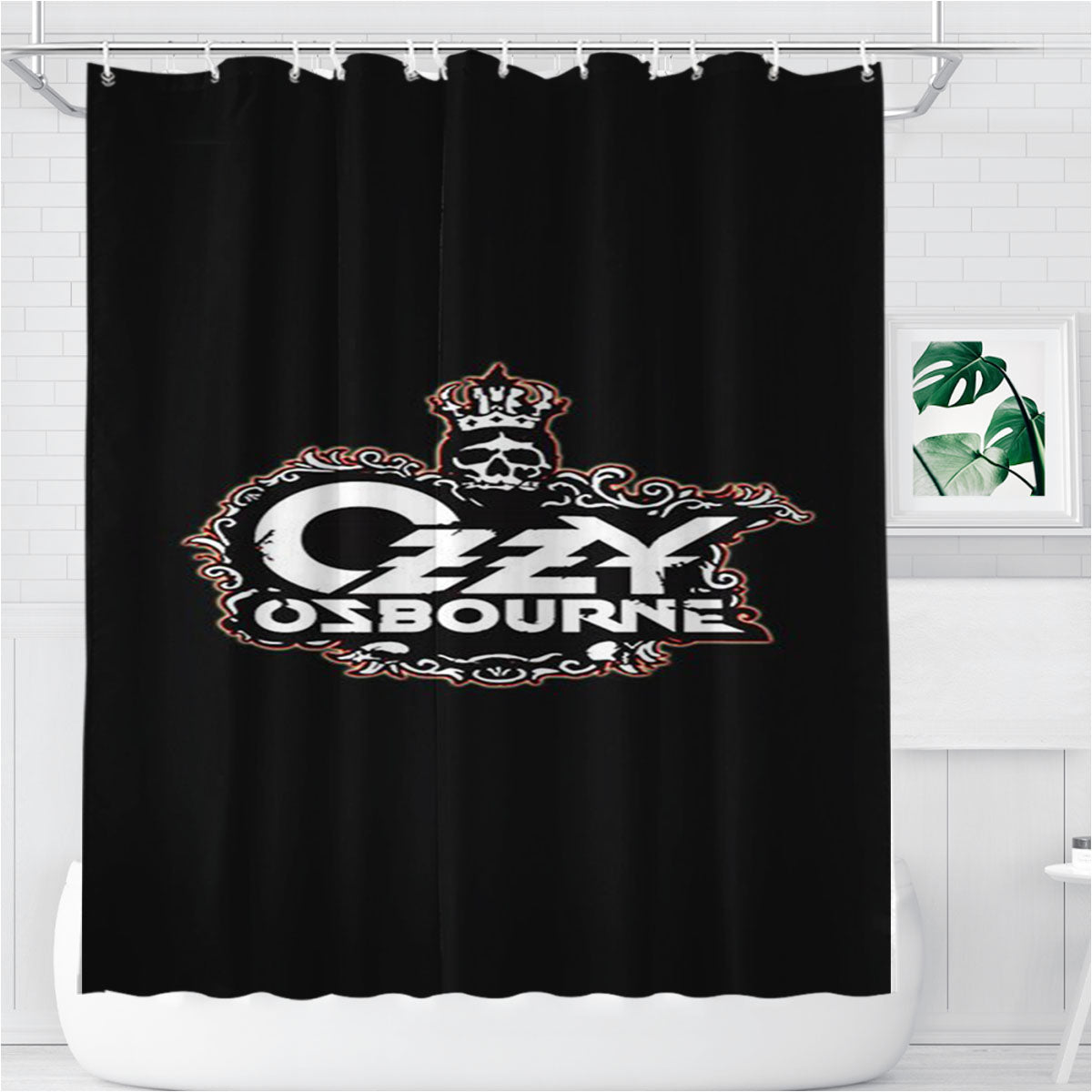 Ozzy Osbourne Crown Bathroom Shower Curtain Fabric Waterproof | 66 X 72 Inch