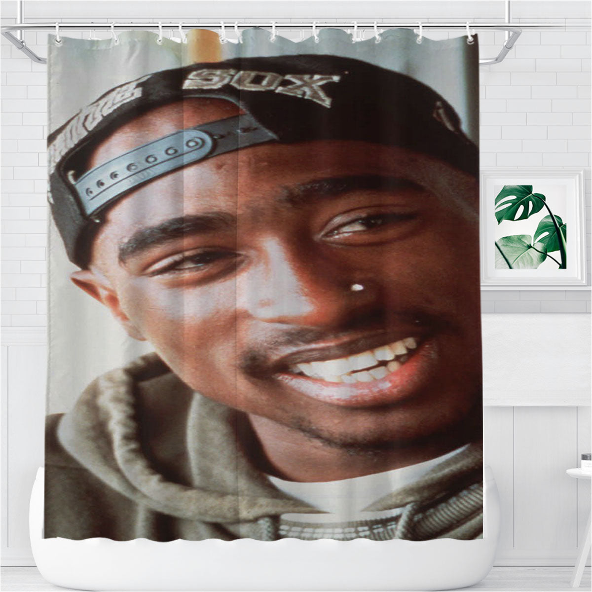 Pac Tupac Shakur Bathroom Shower Curtain Fabric Waterproof | 66 X 72 Inch