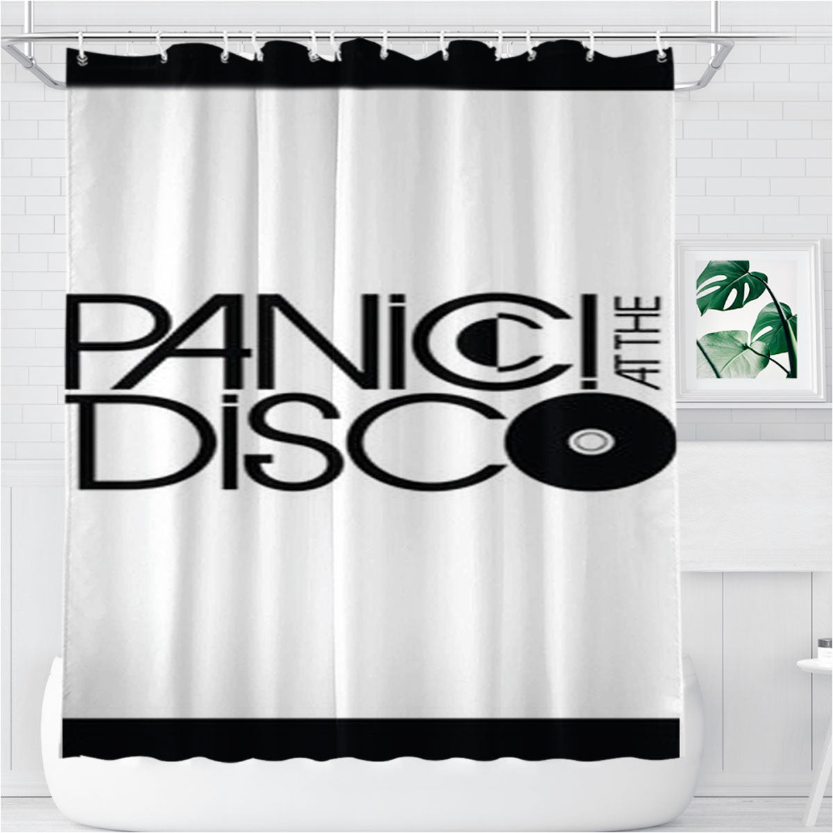 Panic At The Disco Simple Font Bathroom Shower Curtain Fabric Waterproof | 66 X 72 Inch