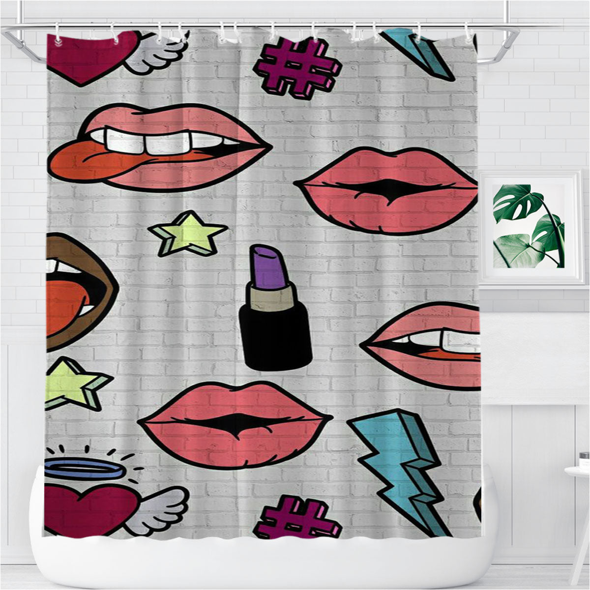 Papel De Parede Tumblr Unicornio Pink Bathroom Shower Curtain Fabric Waterproof | 66 X 72 Inch