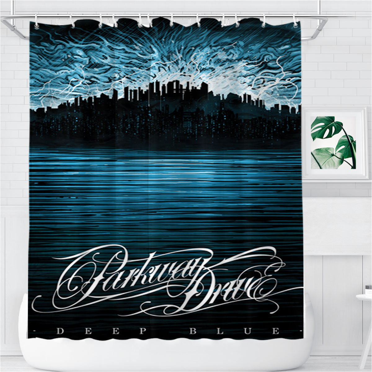 Parkway Drive Bathroom Shower Curtain Fabric Waterproof | 66 X 72 Inch