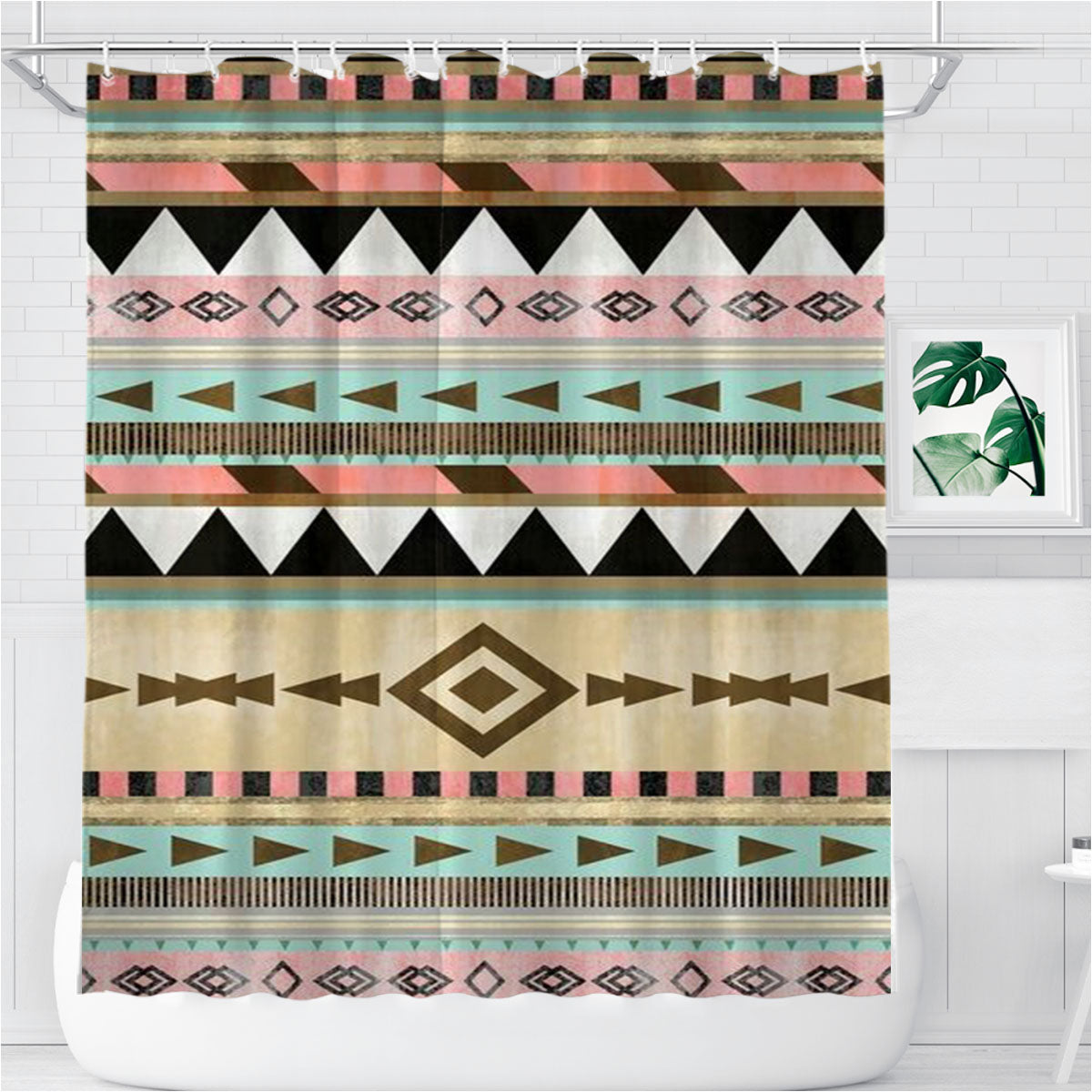 Pattern Art Culture Bathroom Shower Curtain Fabric Waterproof | 66 X 72 Inch