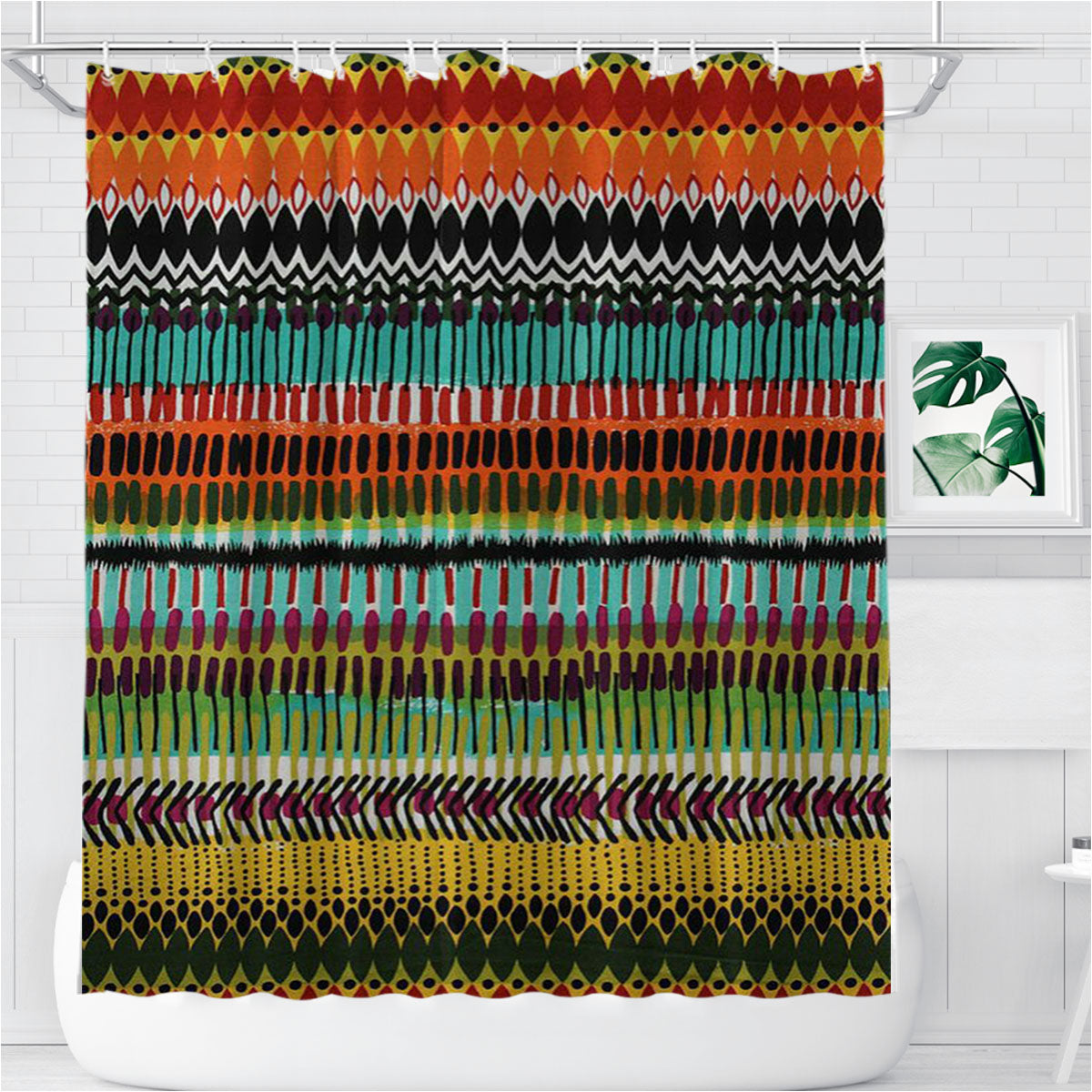 Pattern Culture Art Bathroom Shower Curtain Fabric Waterproof | 66 X 72 Inch