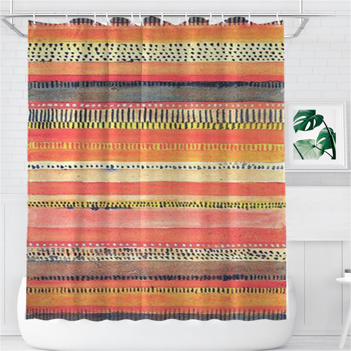 Pattern Is A Blur Bathroom Shower Curtain Fabric Waterproof | 66 X 72 Inch