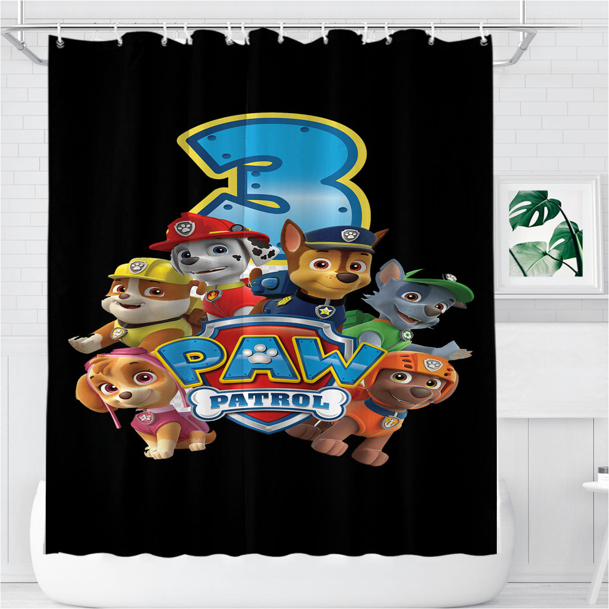Paw Patrol Poster 2 Bathroom Shower Curtain Fabric Waterproof | 66 X 72 Inch