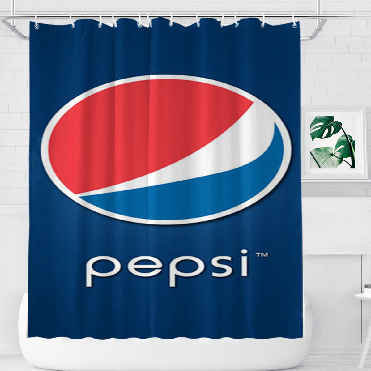 Pepsi Art Bathroom Shower Curtain Fabric Waterproof | 66 X 72 Inch