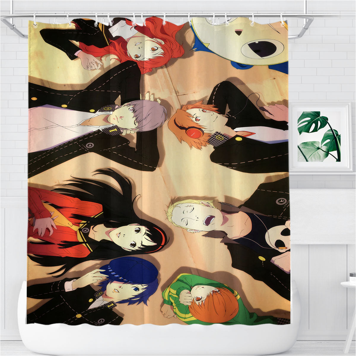 Persona 4 Fantasy Anime Series Bathroom Shower Curtain Fabric Waterproof | 66 X 72 Inch