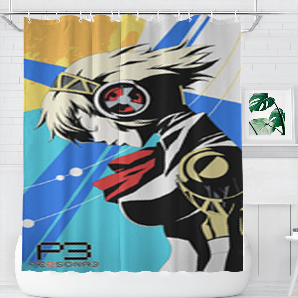 Persona Aigis Bathroom Shower Curtain Fabric Waterproof | 66 X 72 Inch