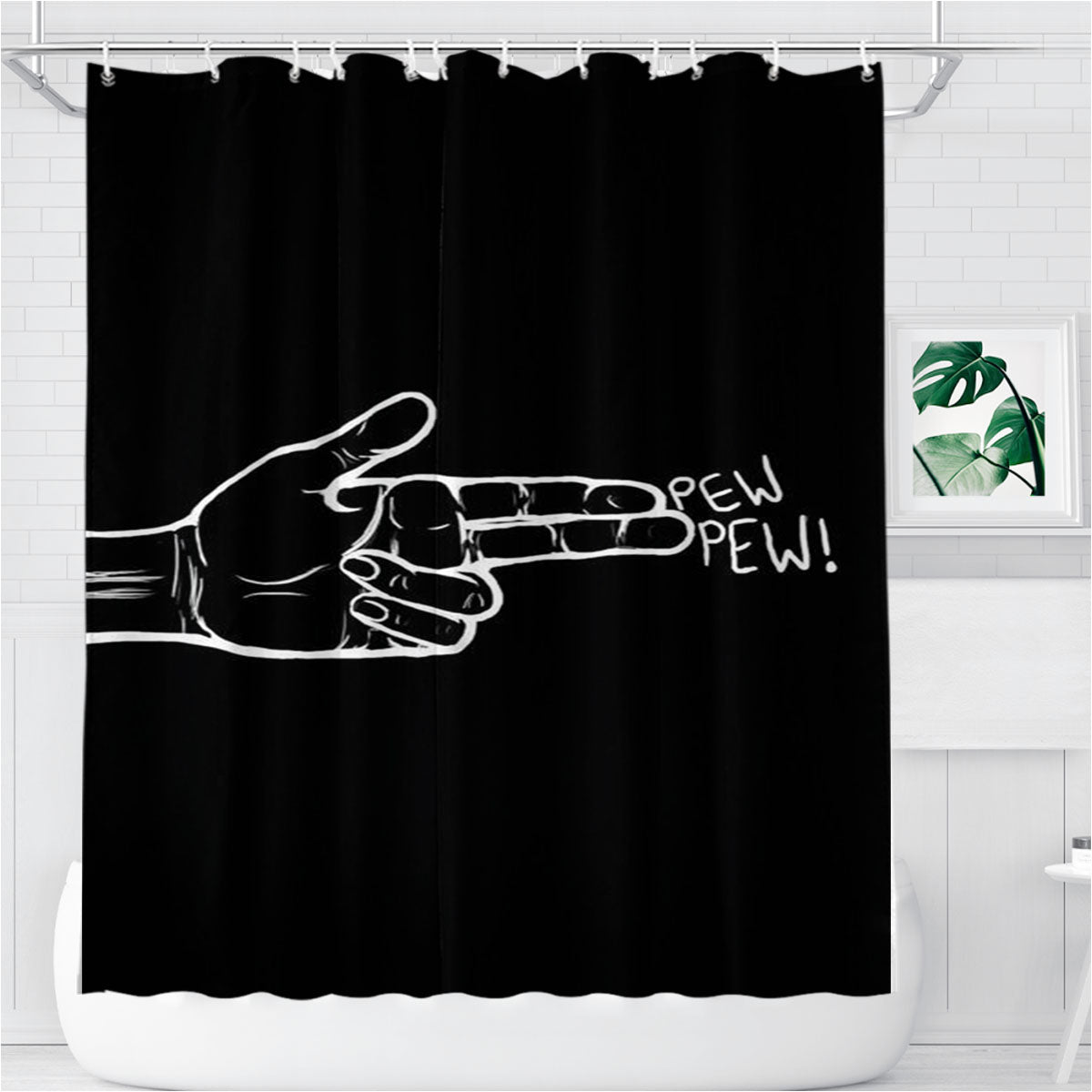 Pew Pew Bathroom Shower Curtain Fabric Waterproof | 66 X 72 Inch