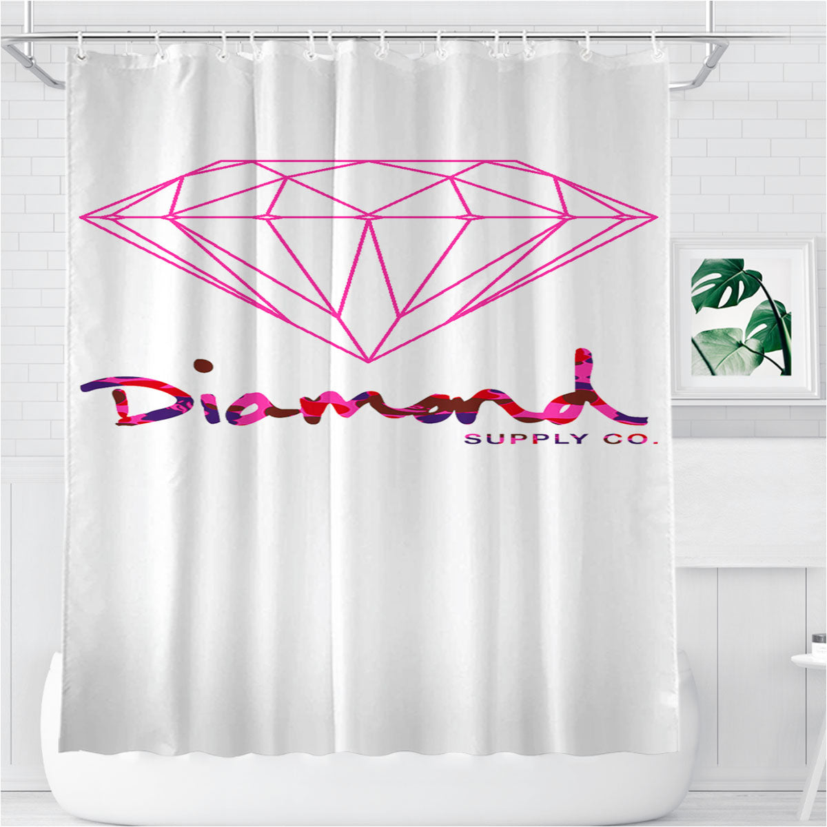 Pink Diamond Supply Co 1 Bathroom Shower Curtain Fabric Waterproof | 66 X 72 Inch