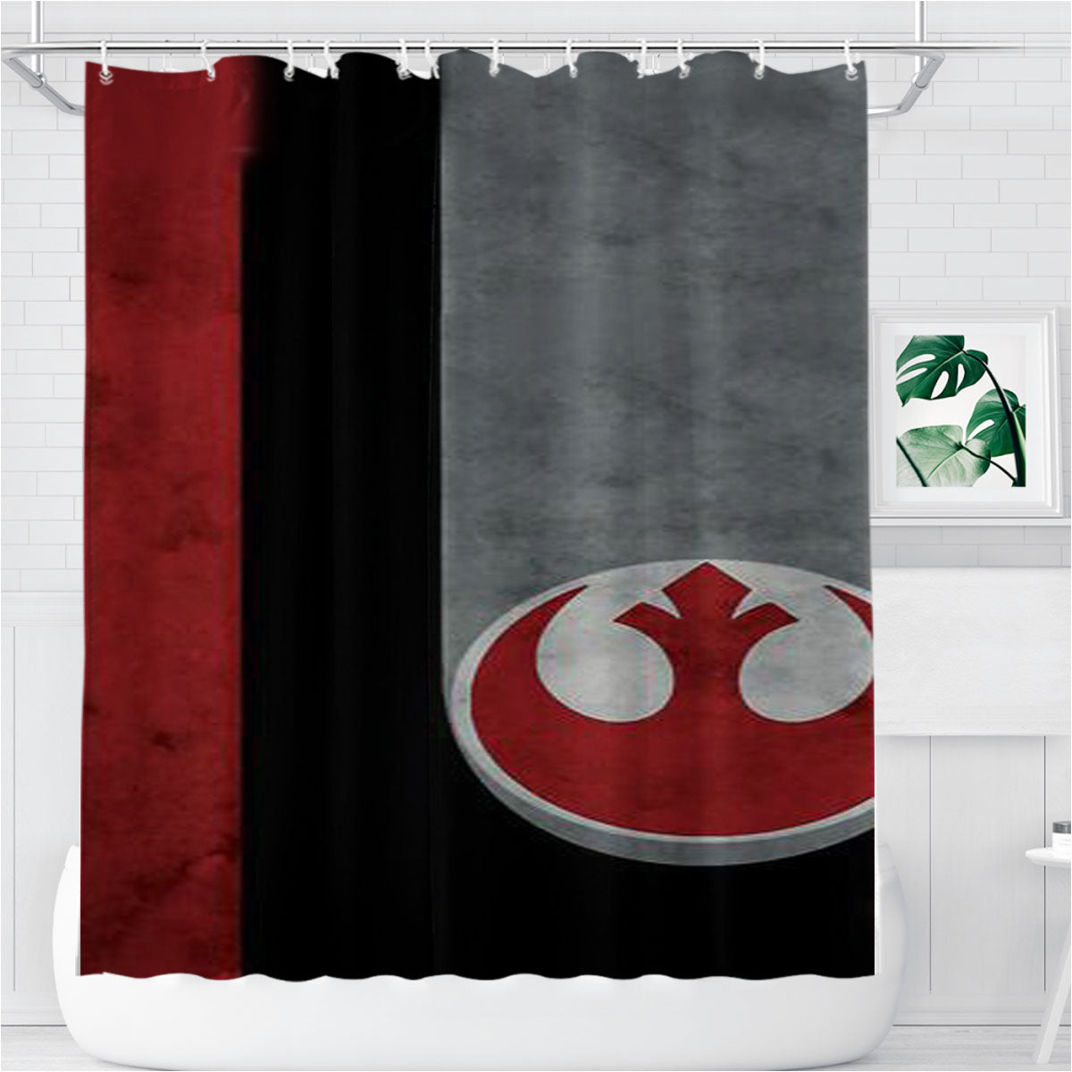 Poe'S Helmet Pattern Bathroom Shower Curtain Fabric Waterproof | 66 X 72 Inch