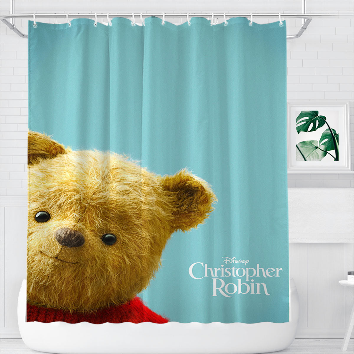 Pooh Christopher Robin Bathroom Shower Curtain Fabric Waterproof | 66 X 72 Inch