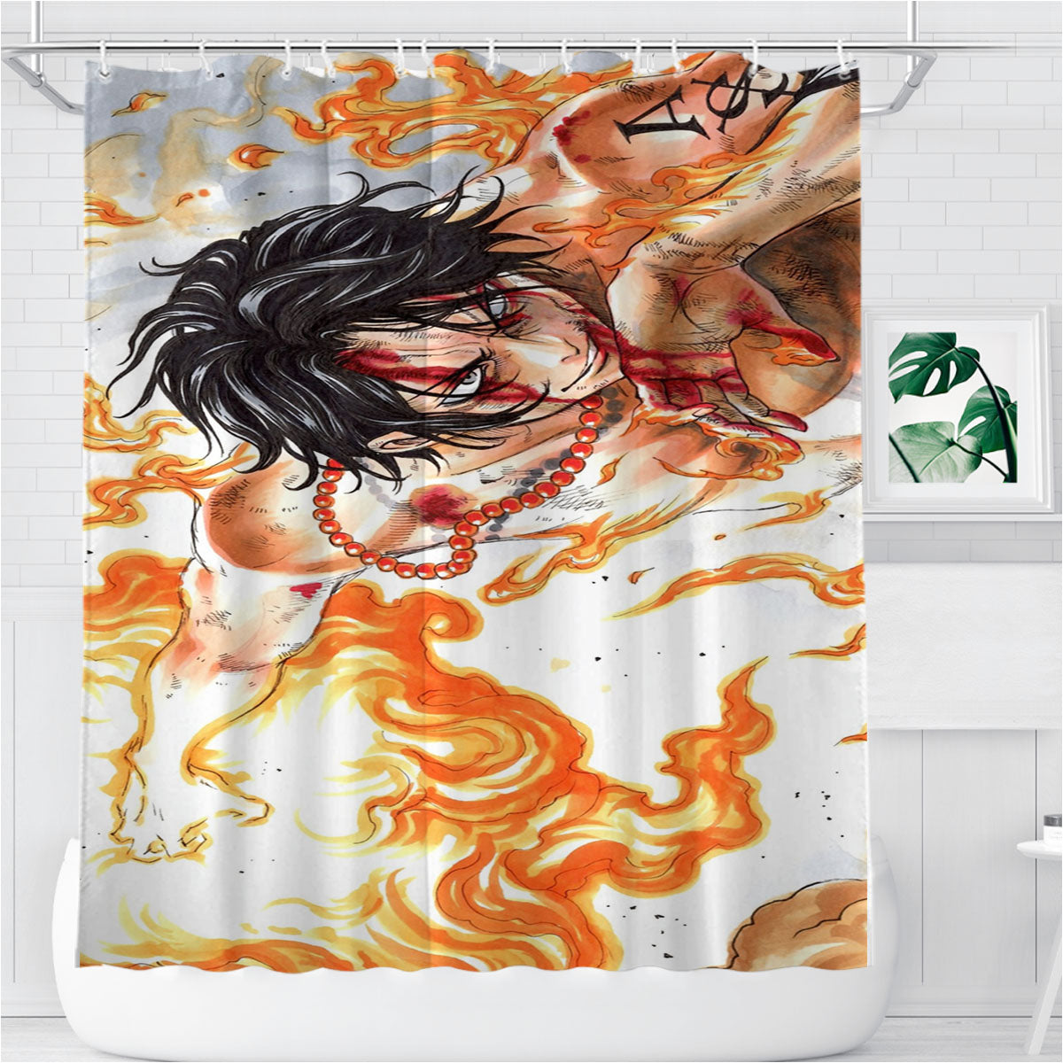 Portugaz D Ace Bathroom Shower Curtain Fabric Waterproof | 66 X 72 Inch