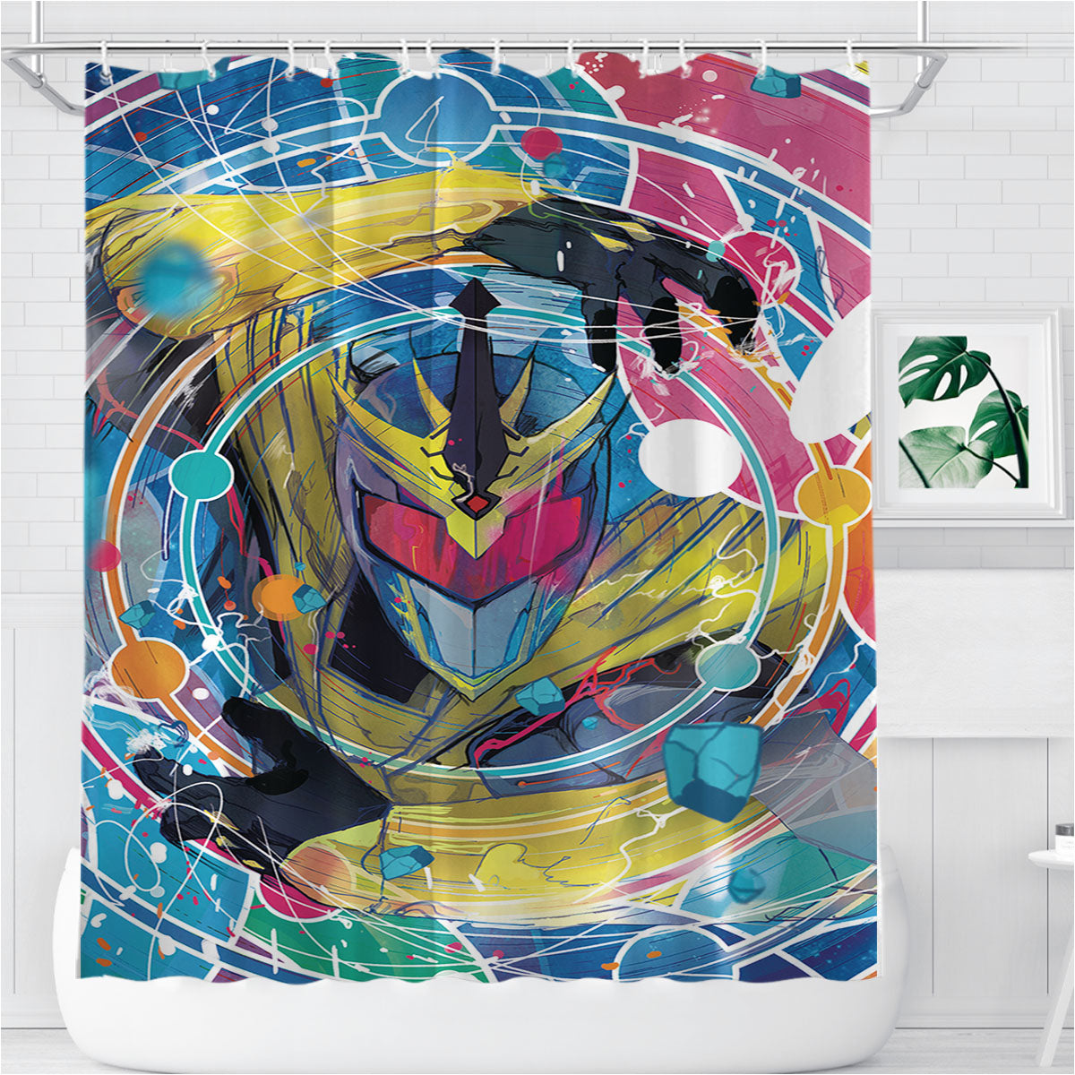 Power Rangers Colorful Bathroom Shower Curtain Fabric Waterproof | 66 X 72 Inch