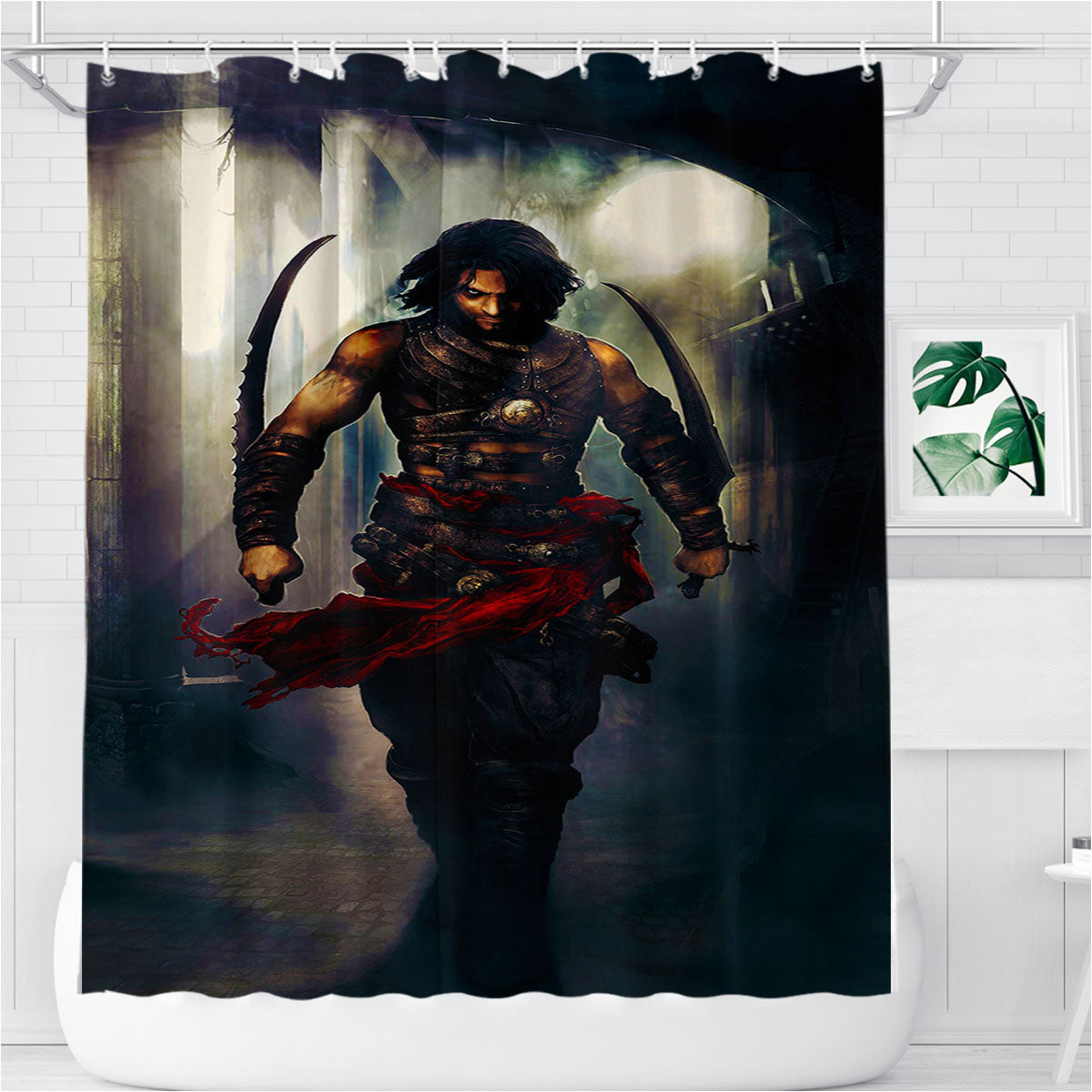Prince Of Persia Warrior Within Bathroom Shower Curtain Fabric Waterproof | 66 X 72 Inch