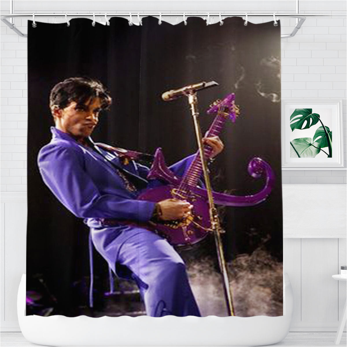 Prince Purple Rain Bathroom Shower Curtain Fabric Waterproof | 66 X 72 Inch