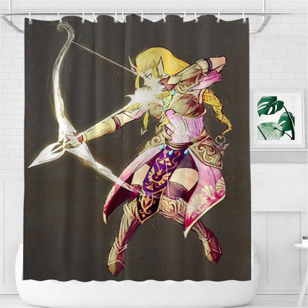 Princess Zelda Bathroom Shower Curtain Fabric Waterproof | 66 X 72 Inch