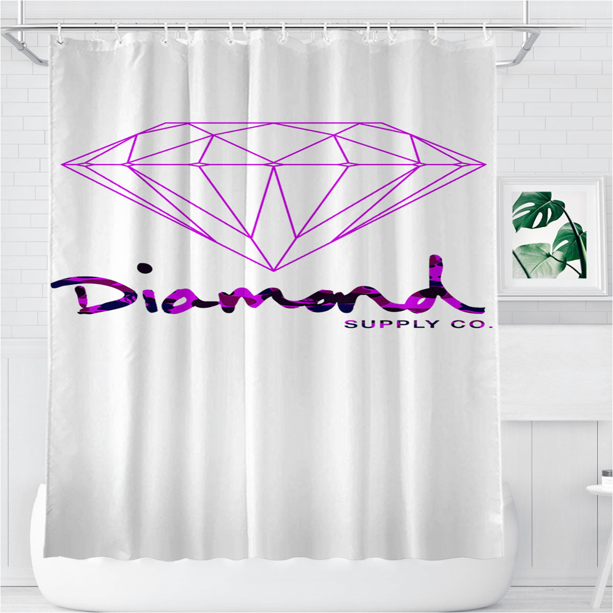 Purple Diamond Supply Co Bathroom Shower Curtain Fabric Waterproof | 66 X 72 Inch