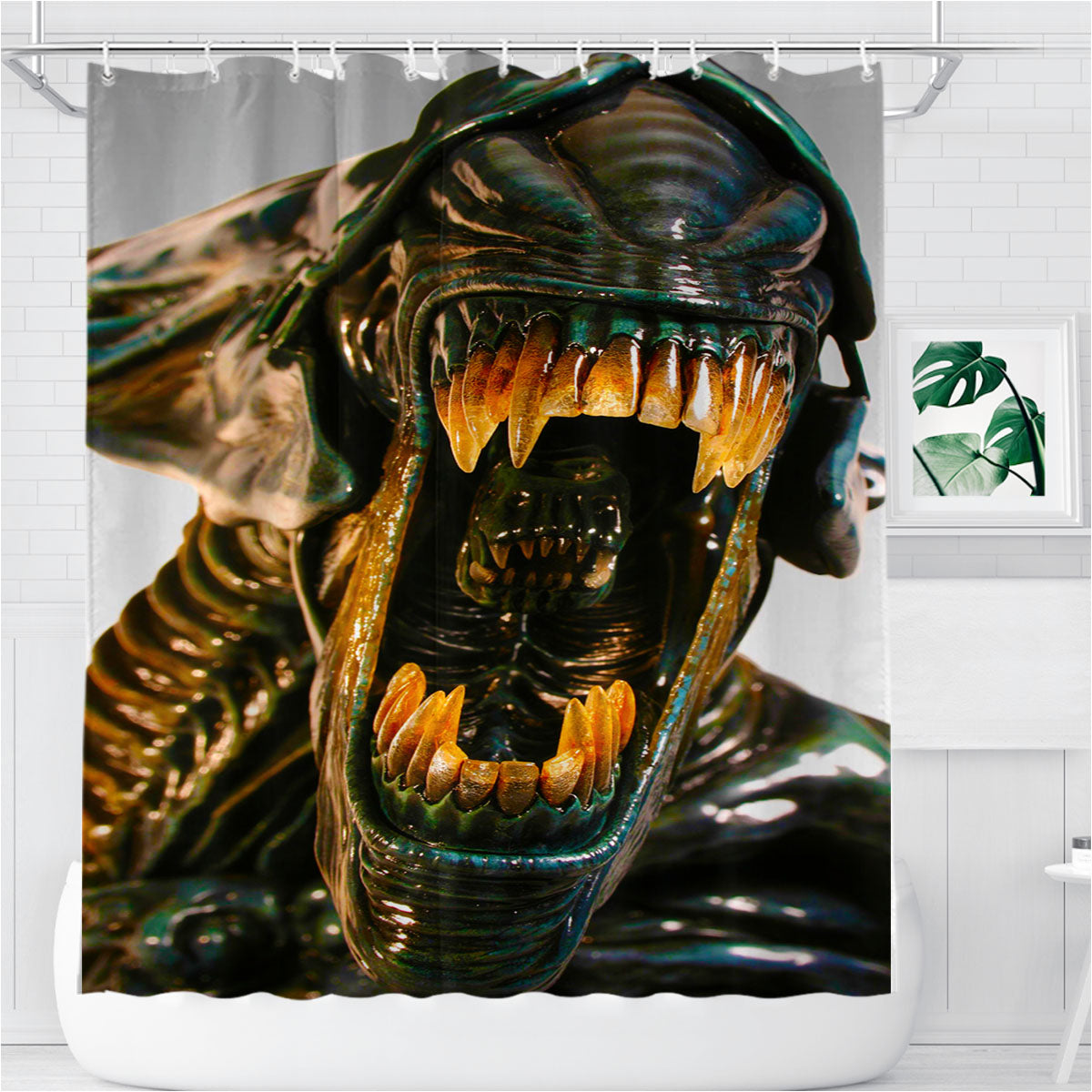 Queen Alien Bathroom Shower Curtain Fabric Waterproof | 66 X 72 Inch