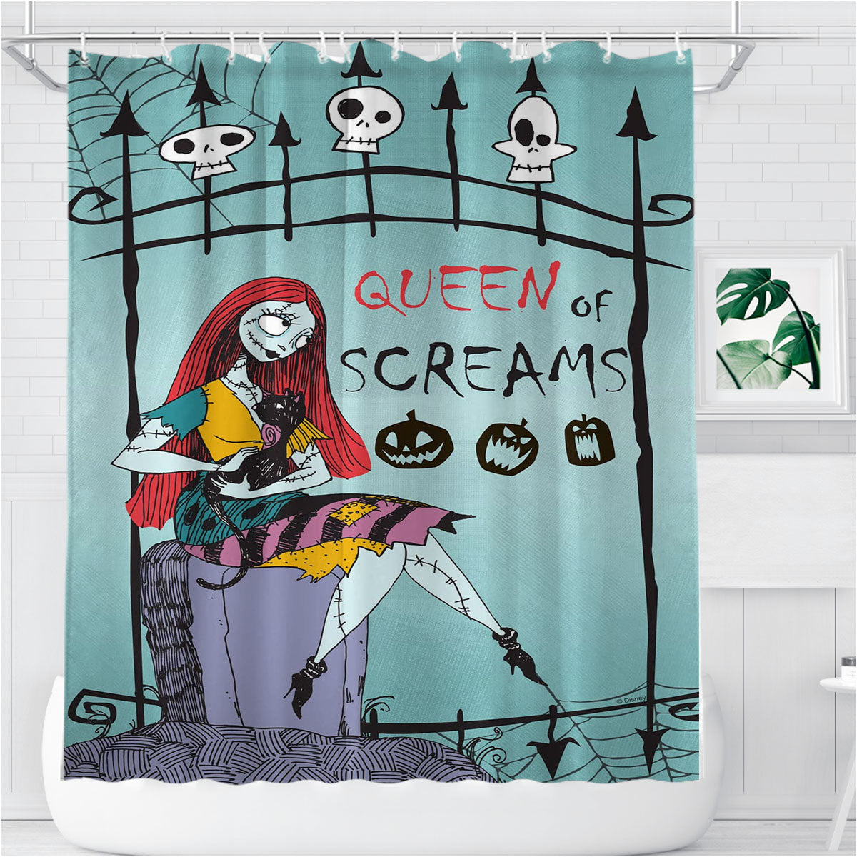 Queen Of Screams Sally Bathroom Shower Curtain Fabric Waterproof | 66 X 72 Inch