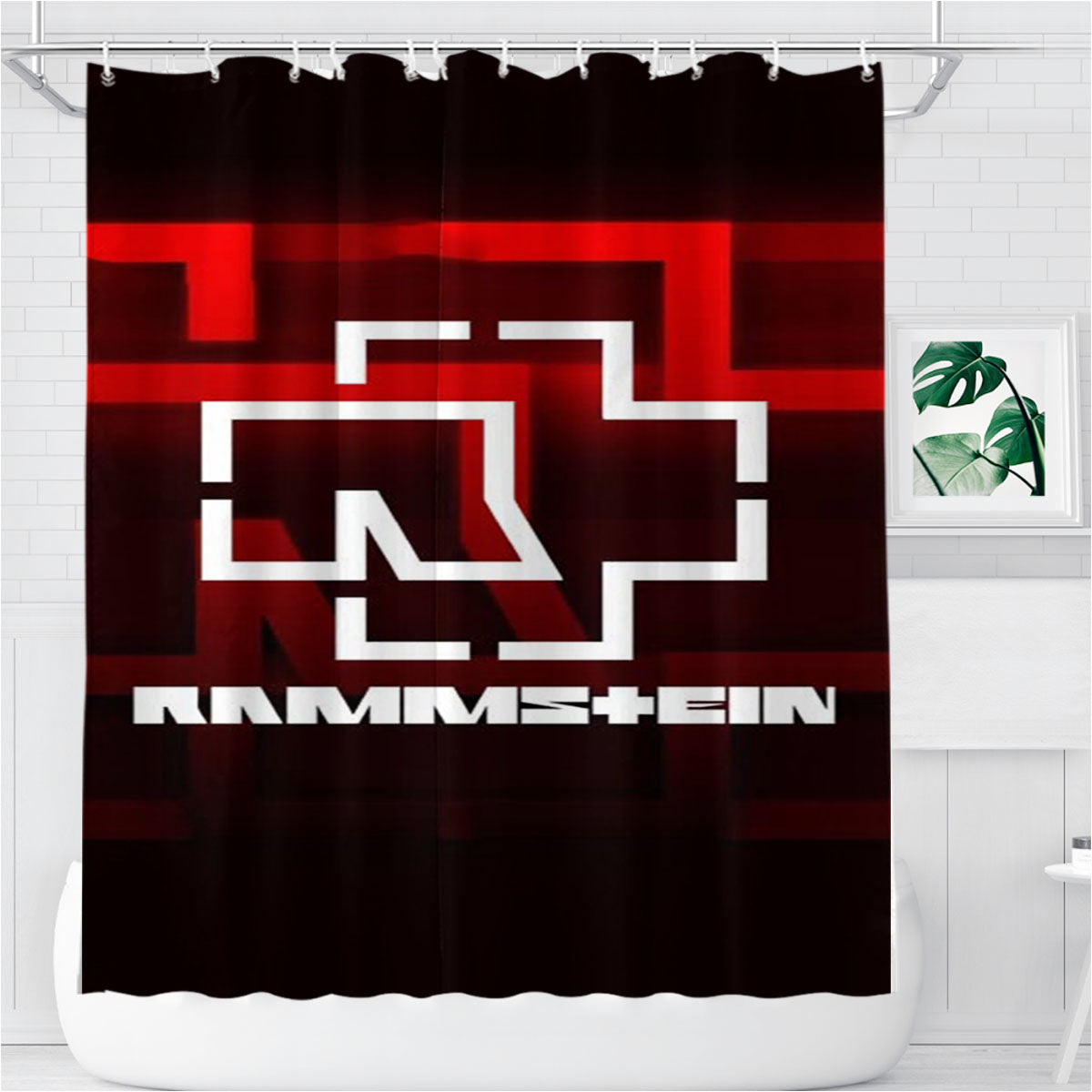 Rammstein Bathroom Shower Curtain Fabric Waterproof | 66 X 72 Inch