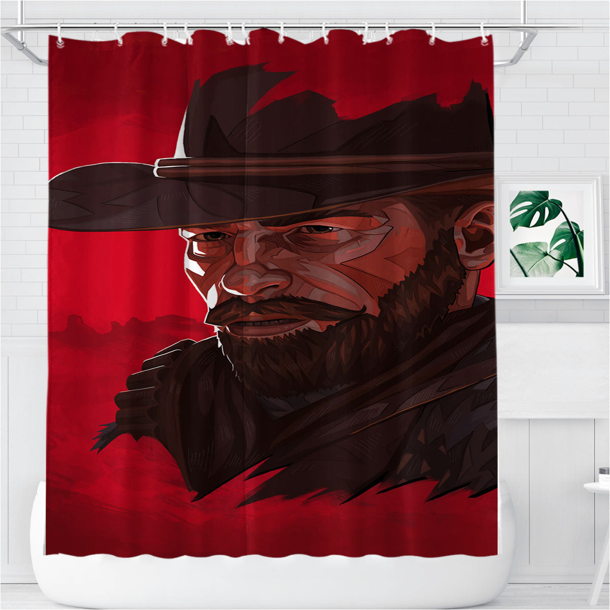 Red Dead Redemption Bathroom Shower Curtain Fabric Waterproof | 66 X 72 Inch