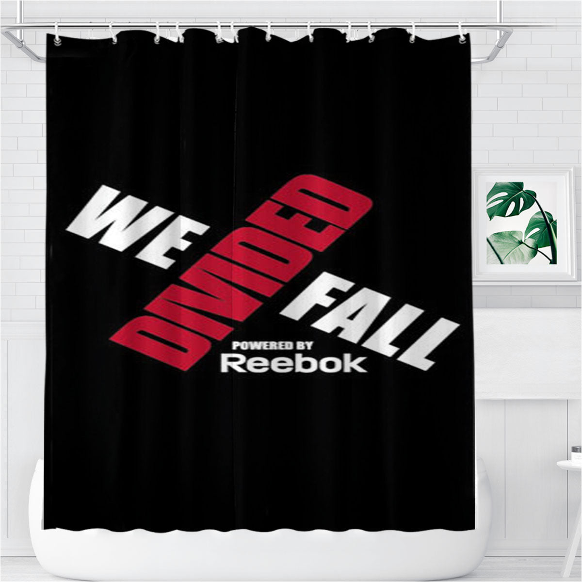 Reebok Dwf Logo Bathroom Shower Curtain Fabric Waterproof | 66 X 72 Inch