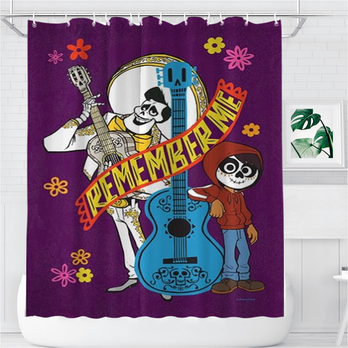 Remember Me Bathroom Shower Curtain Fabric Waterproof | 66 X 72 Inch
