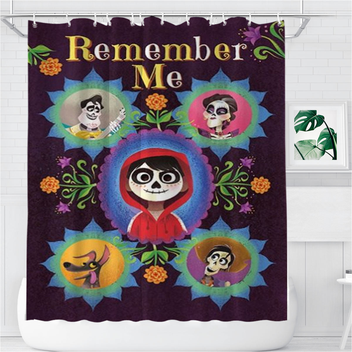 Remember Me Family Bathroom Shower Curtain Fabric Waterproof | 66 X 72 Inch