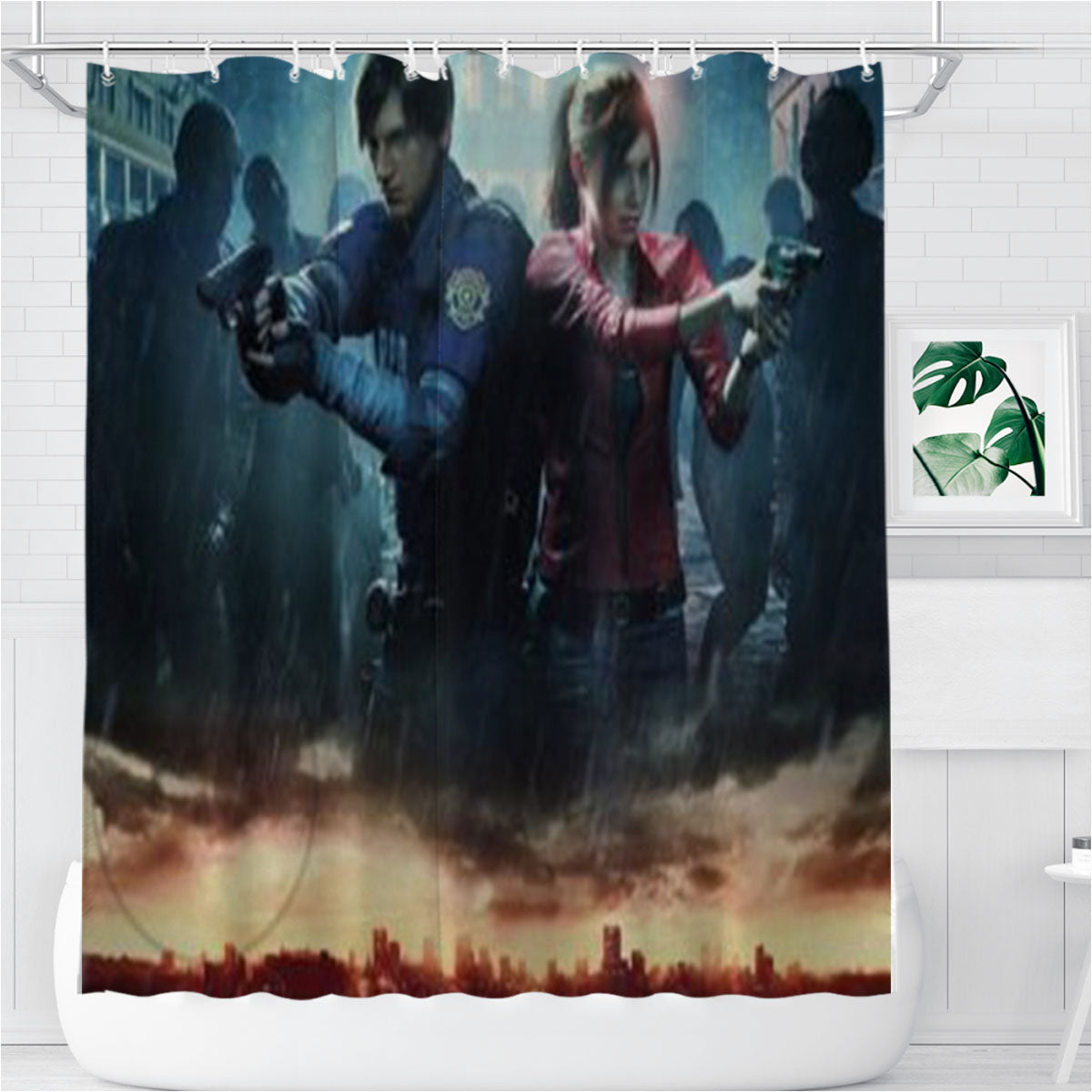 Resident Evil 019 Ga Bathroom Shower Curtain Fabric Waterproof | 66 X 72 Inch