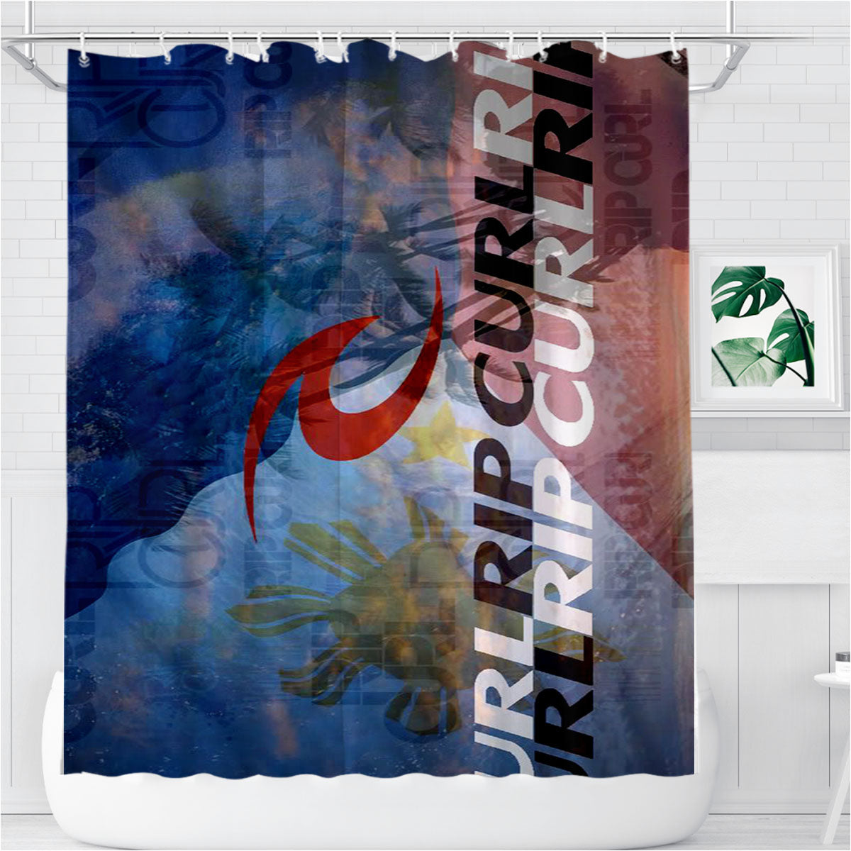 Rip Curl Summer Bathroom Shower Curtain Fabric Waterproof | 66 X 72 Inch