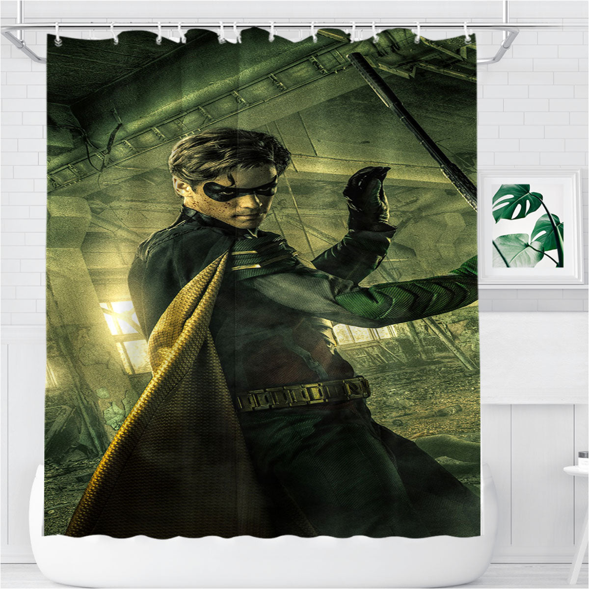 Robin Dick Grayson Titans Dc Comics Brenton Thwaites Bathroom Shower Curtain Fabric Waterproof | 66 X 72 Inch