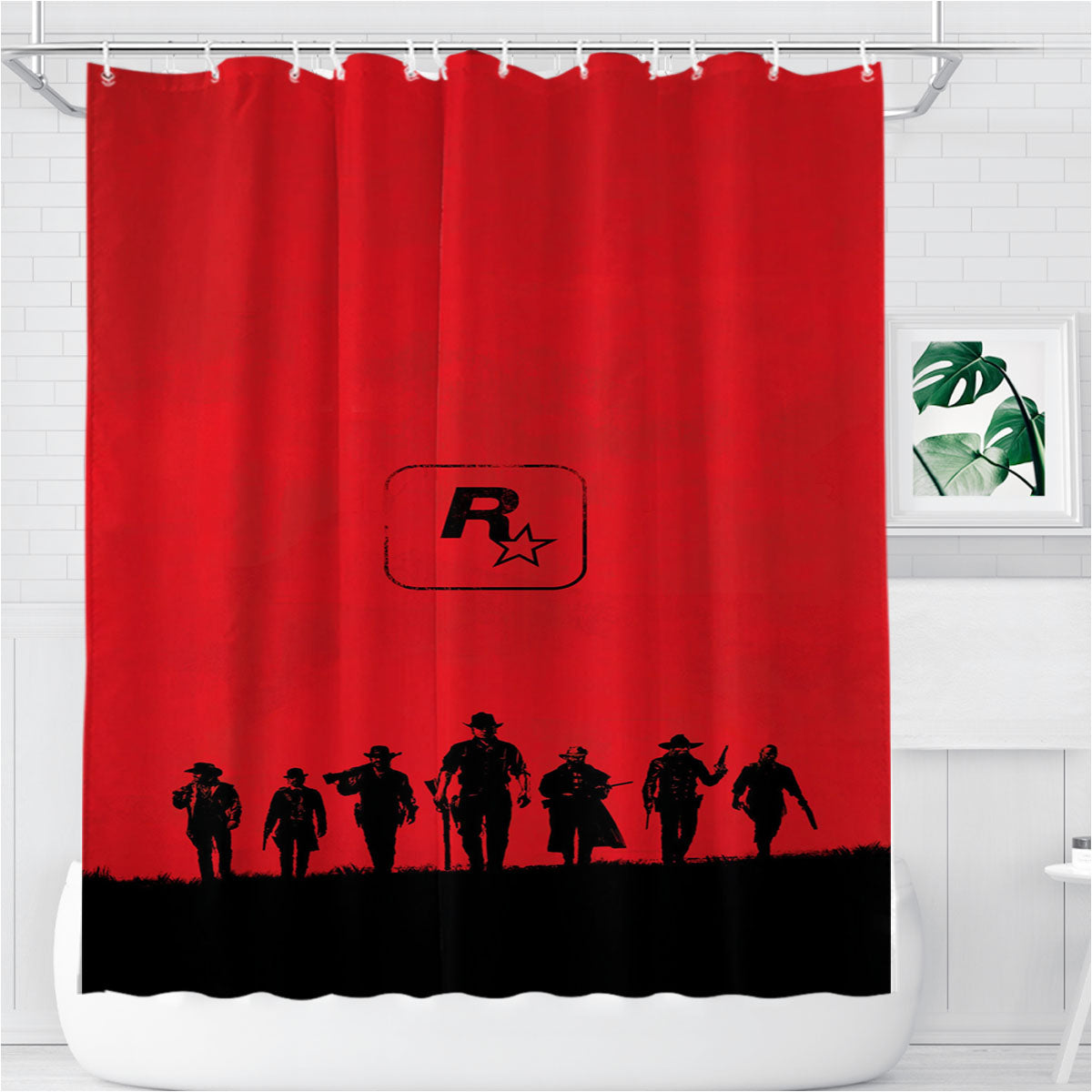 Rockstar Warehouse Red Dead Redemption Bathroom Shower Curtain Fabric Waterproof | 66 X 72 Inch