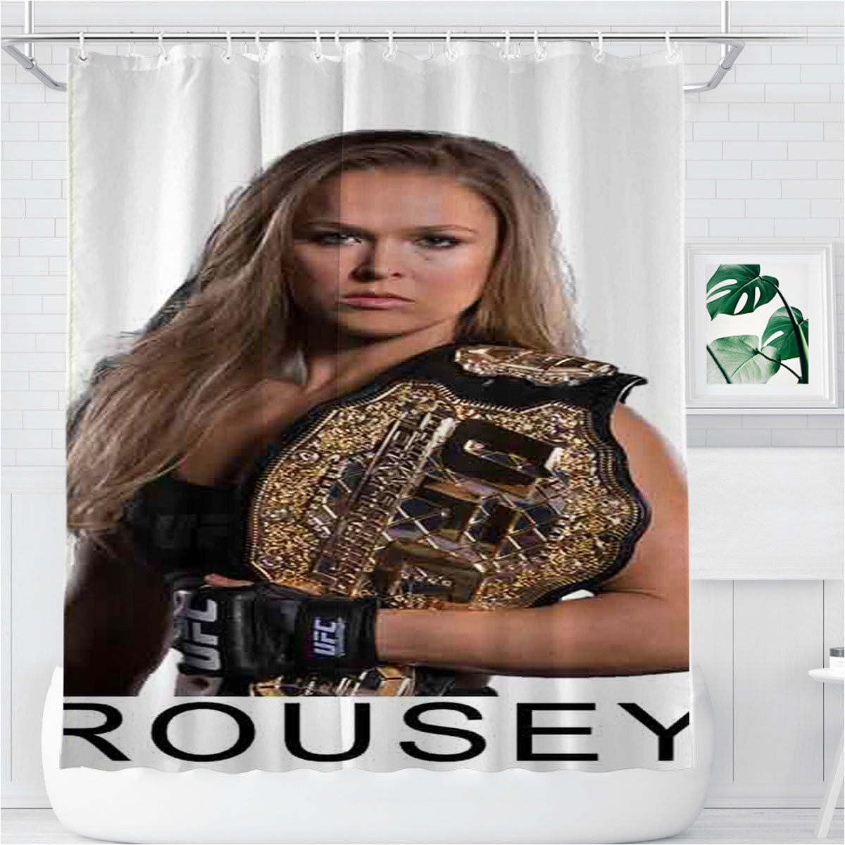 Ronda Rousey Forever Bathroom Shower Curtain Fabric Waterproof | 66 X 72 Inch