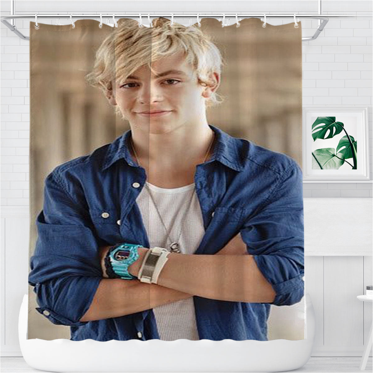 Ross Lynch R5 Band Bathroom Shower Curtain Fabric Waterproof | 66 X 72 Inch
