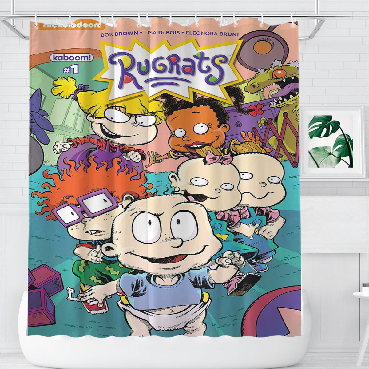 Rugrats Cartoon Nickelodeon Bathroom Shower Curtain Fabric Waterproof | 66 X 72 Inch