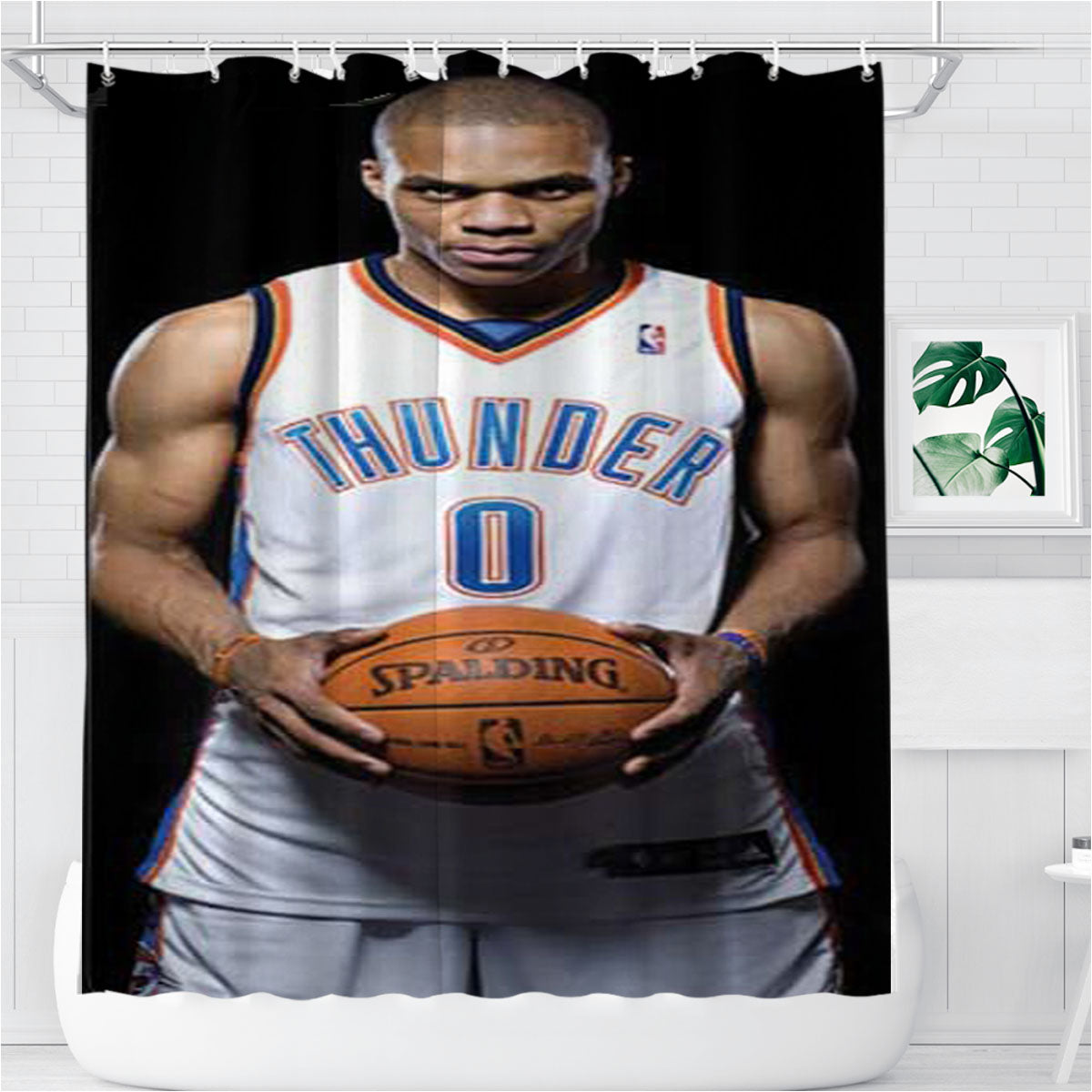 Russell Westbrook Bathroom Shower Curtain Fabric Waterproof | 66 X 72 Inch