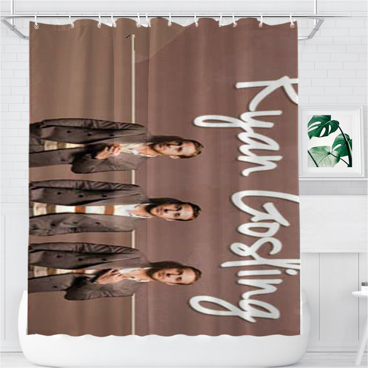 Ryan Gosling Trio Bathroom Shower Curtain Fabric Waterproof | 66 X 72 Inch