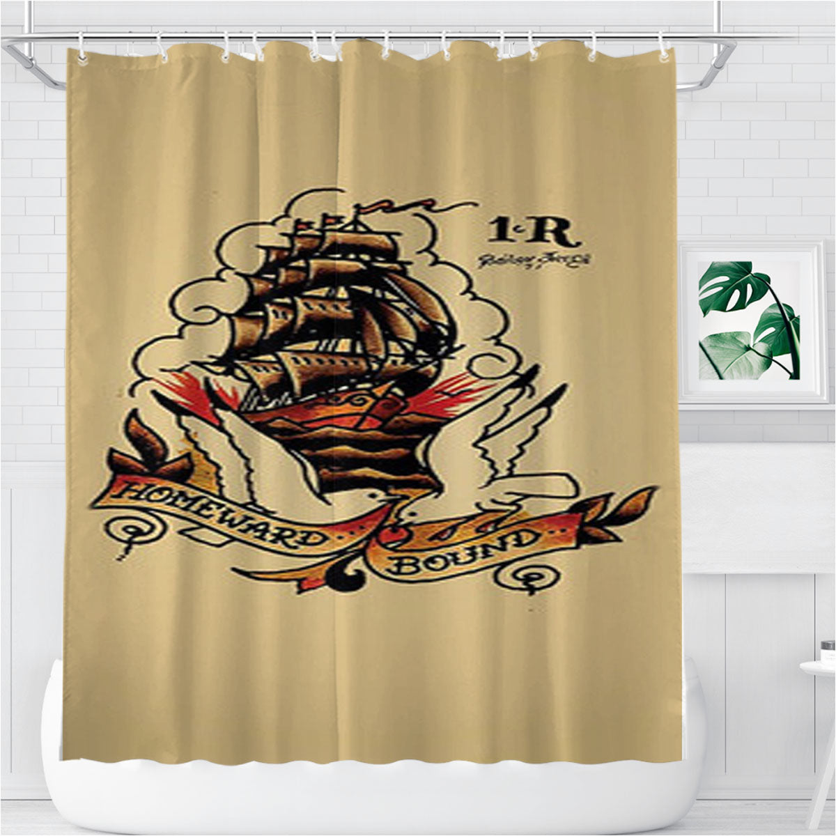Sailor Jerry Bathroom Shower Curtain Fabric Waterproof | 66 X 72 Inch