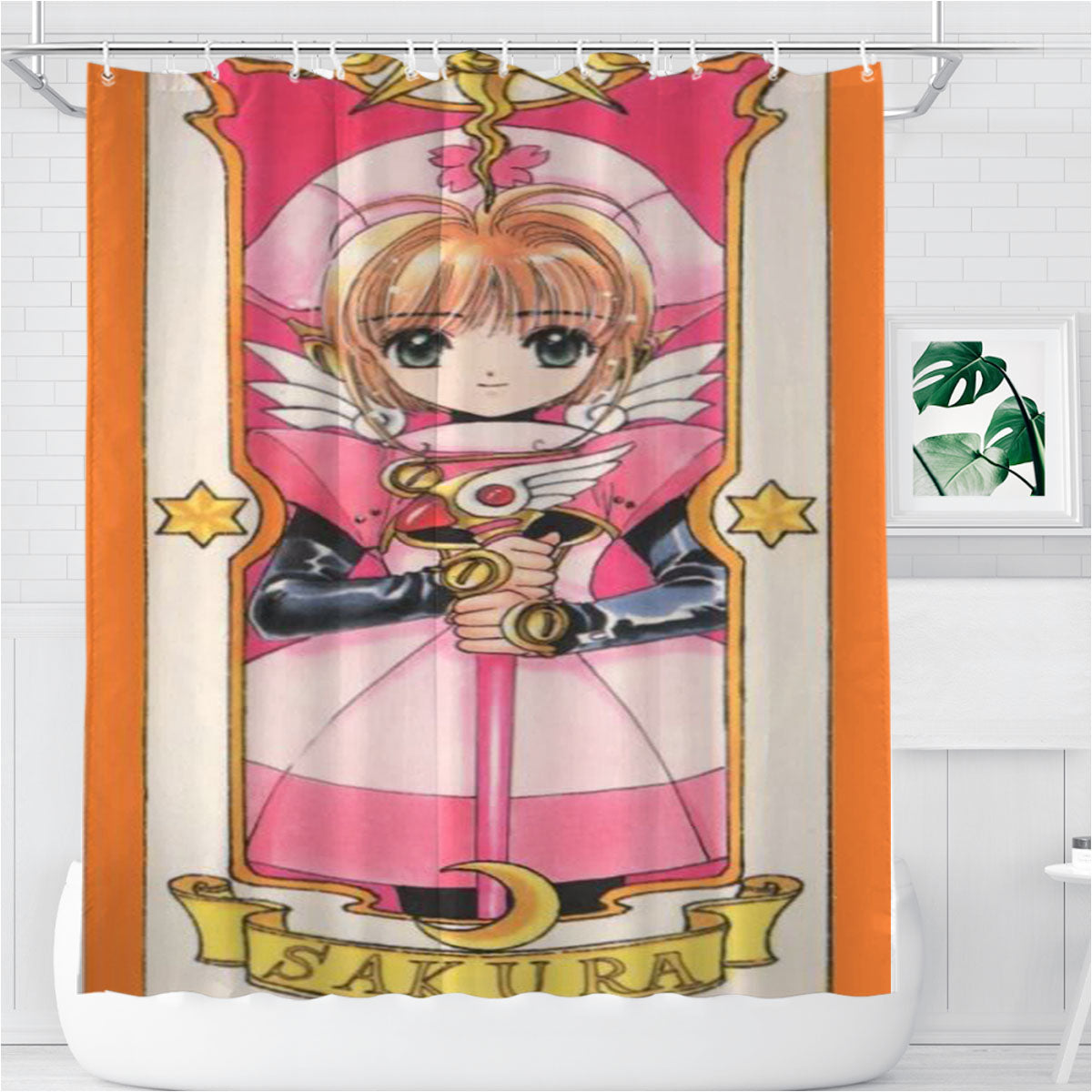Sakura Cover Bathroom Shower Curtain Fabric Waterproof | 66 X 72 Inch