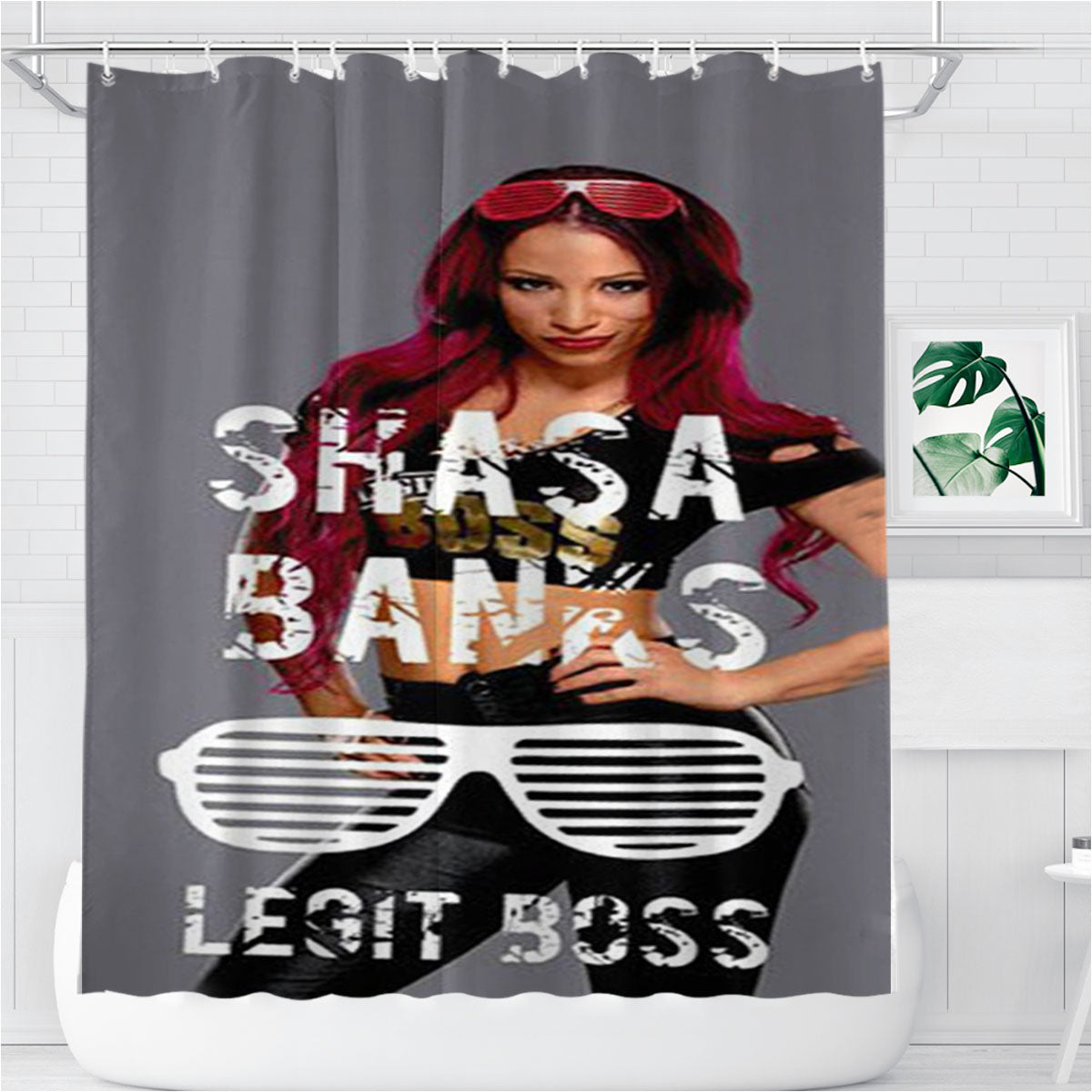 Sasha Banks Wwe Bathroom Shower Curtain Fabric Waterproof | 66 X 72 Inch