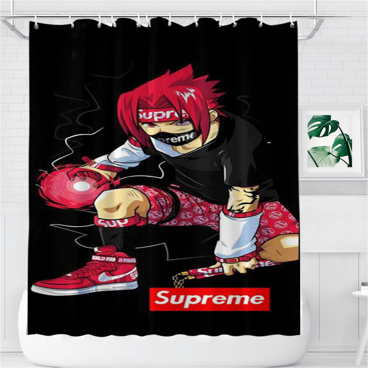 Sasuke X Supreme Bathroom Shower Curtain Fabric Waterproof | 66 X 72 Inch