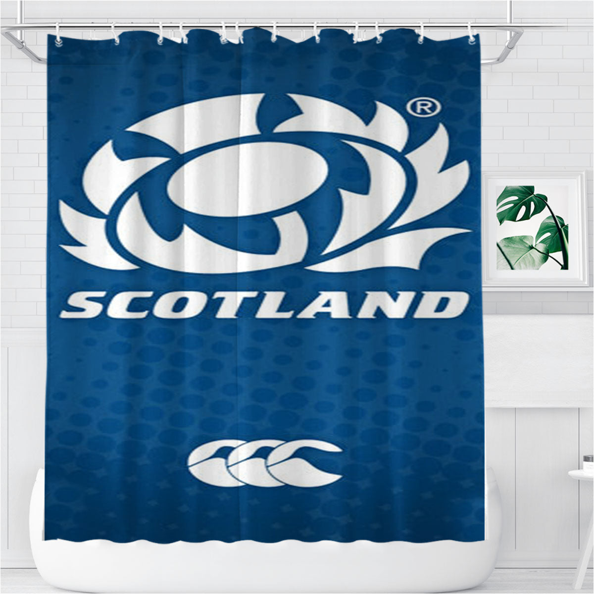 Scotland Rugby Bathroom Shower Curtain Fabric Waterproof | 66 X 72 Inch