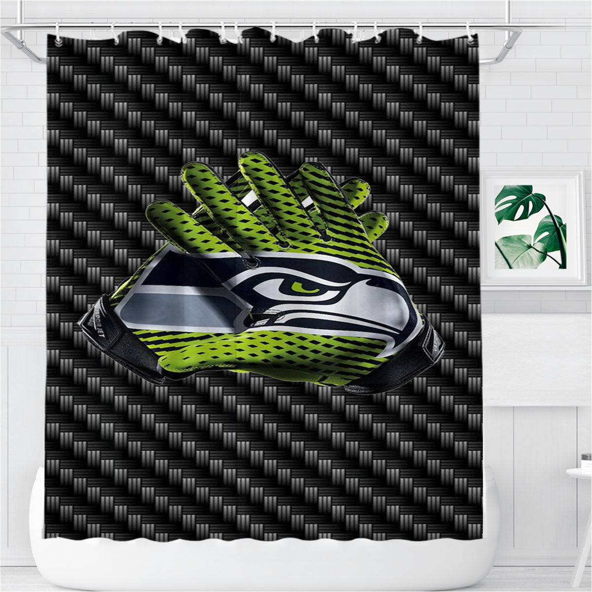 Seattle Seahawks Super Bowl 48 Bathroom Shower Curtain Fabric Waterproof | 66 X 72 Inch