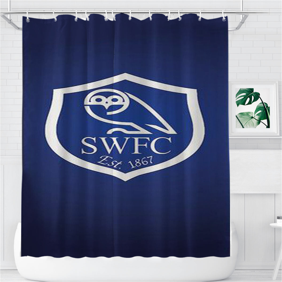 Sheffield Wednesday Bathroom Shower Curtain Fabric Waterproof | 66 X 72 Inch