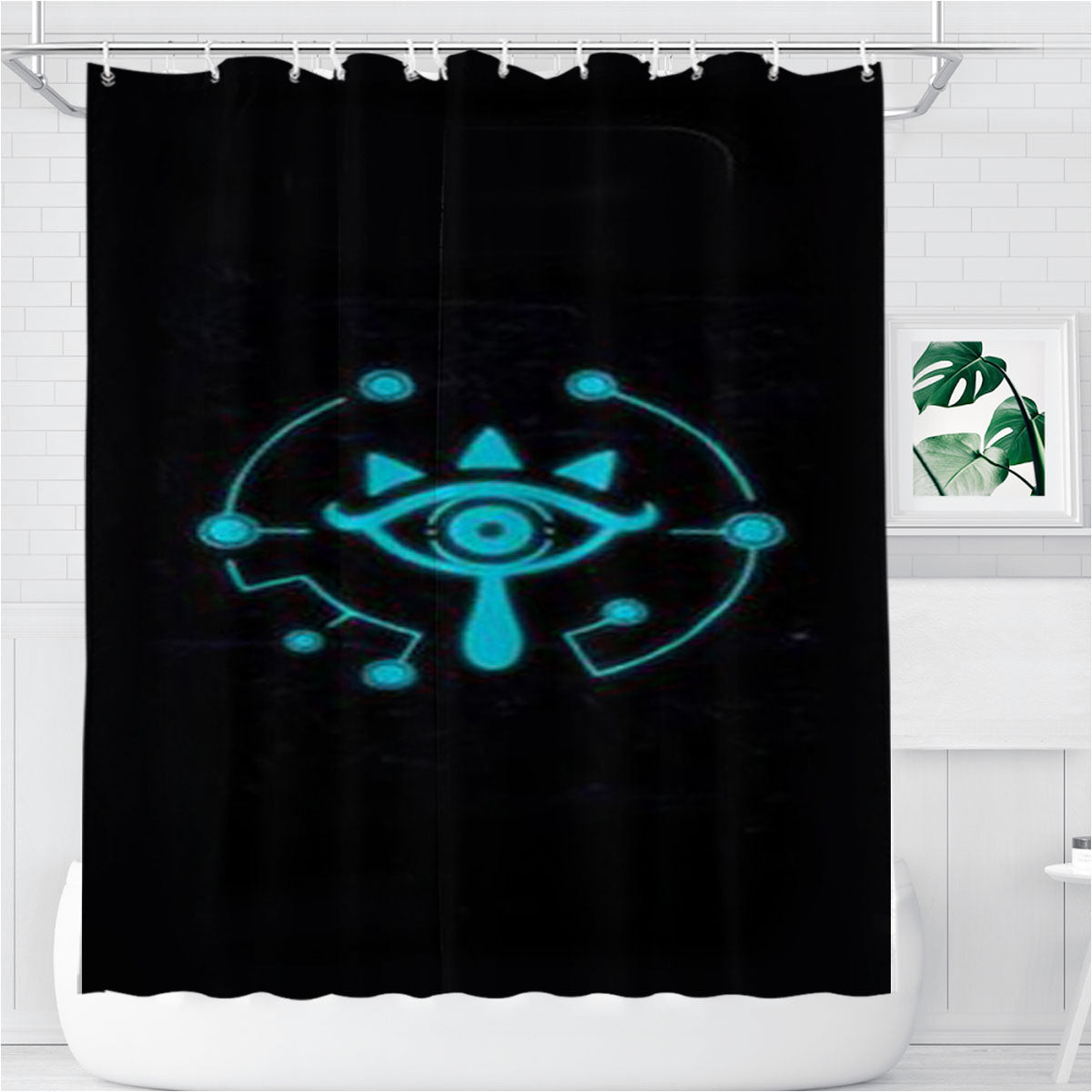 Sheikah Slate Bathroom Shower Curtain Fabric Waterproof | 66 X 72 Inch